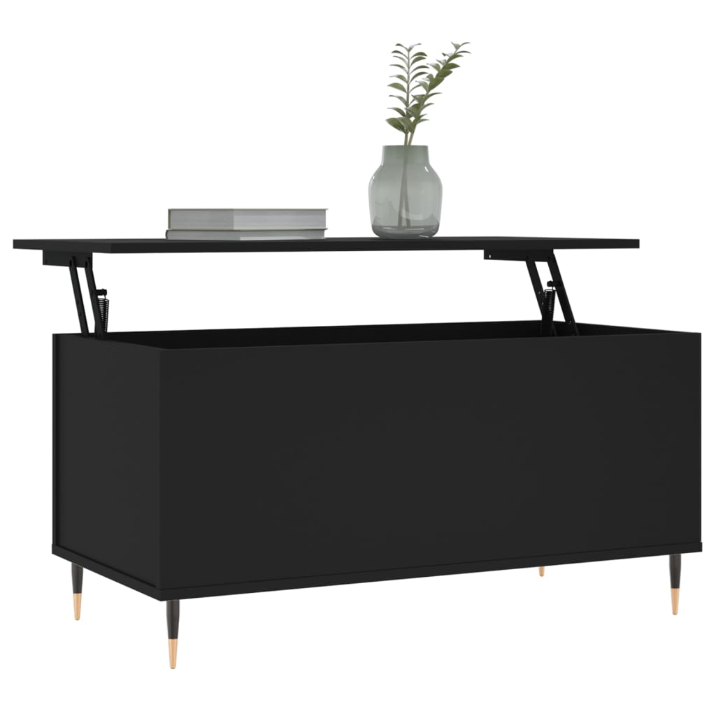 Stolić za kavu crni 90 x 44,5 x 45 cm od konstruiranog drva Crna