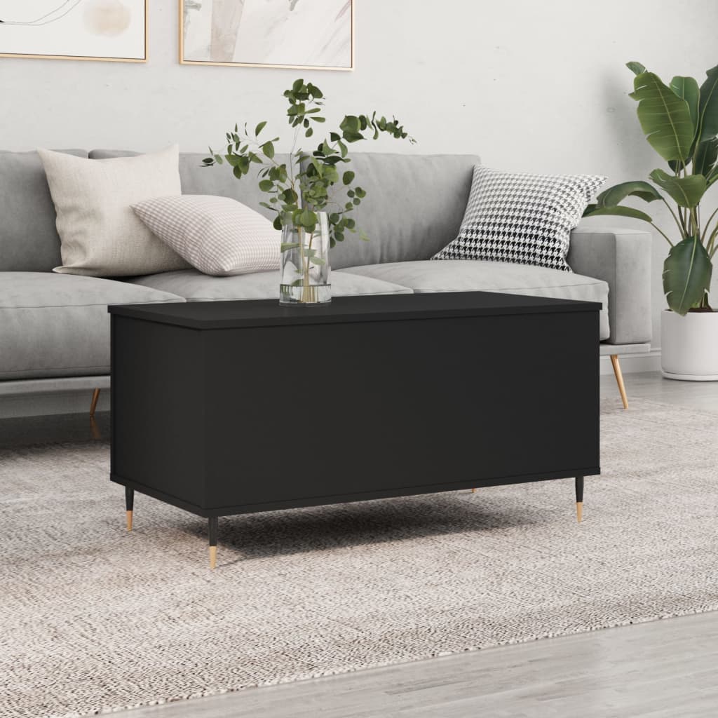 Stolić za kavu crni 90 x 44,5 x 45 cm od konstruiranog drva Crna