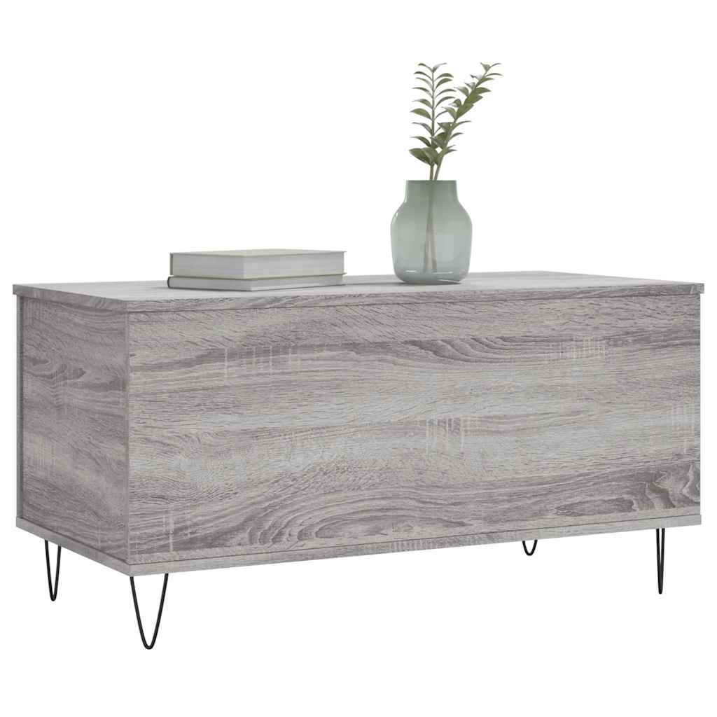 Stolić za kavu siva boja hrasta 90x44,5x45 cm konstruirano drvo