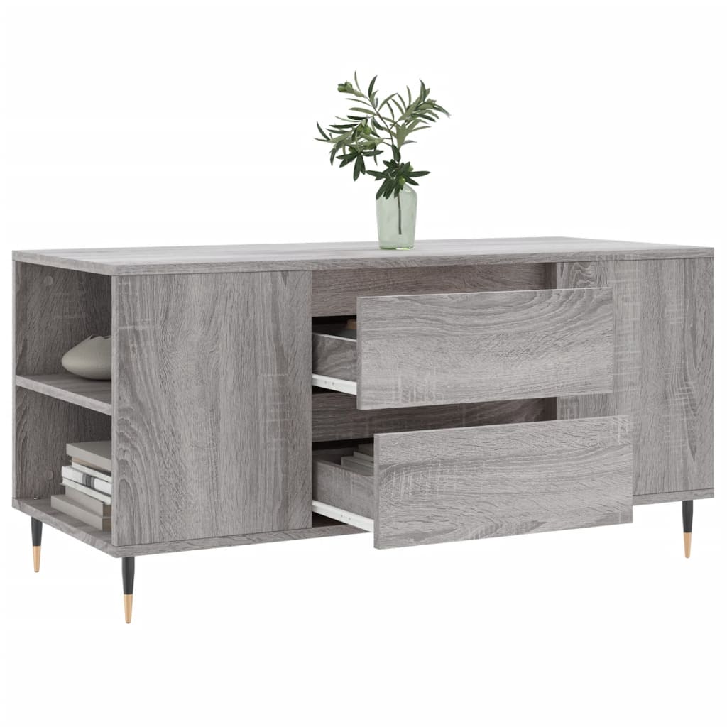 Stolić za kavu boja hrasta 102x44,5x50 cm od konstruiranog drva Siva