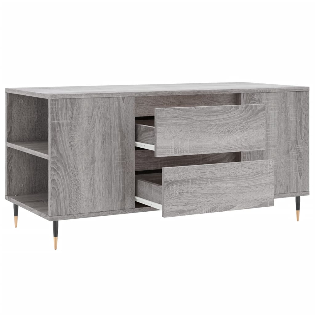 Stolić za kavu boja hrasta 102x44,5x50 cm od konstruiranog drva Siva