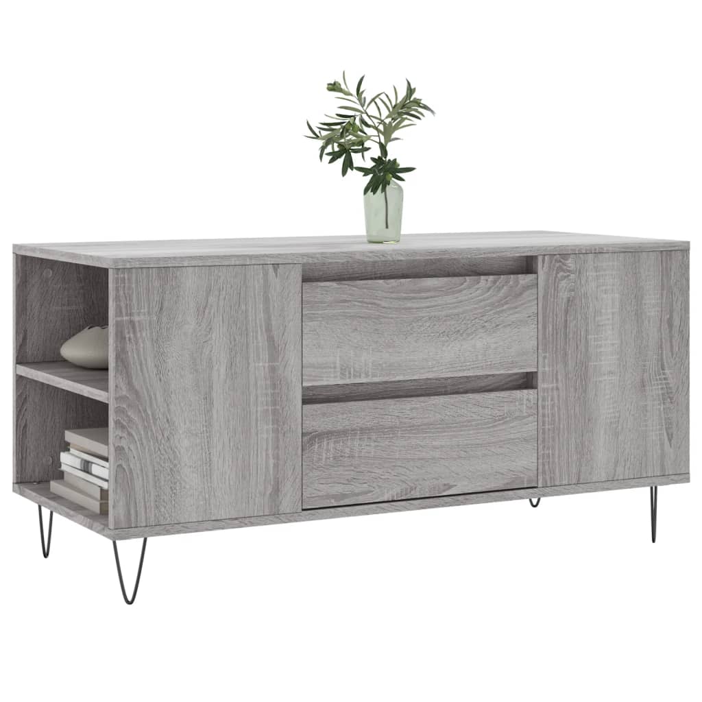 Stolić za kavu boja hrasta 102x44,5x50 cm od konstruiranog drva Siva