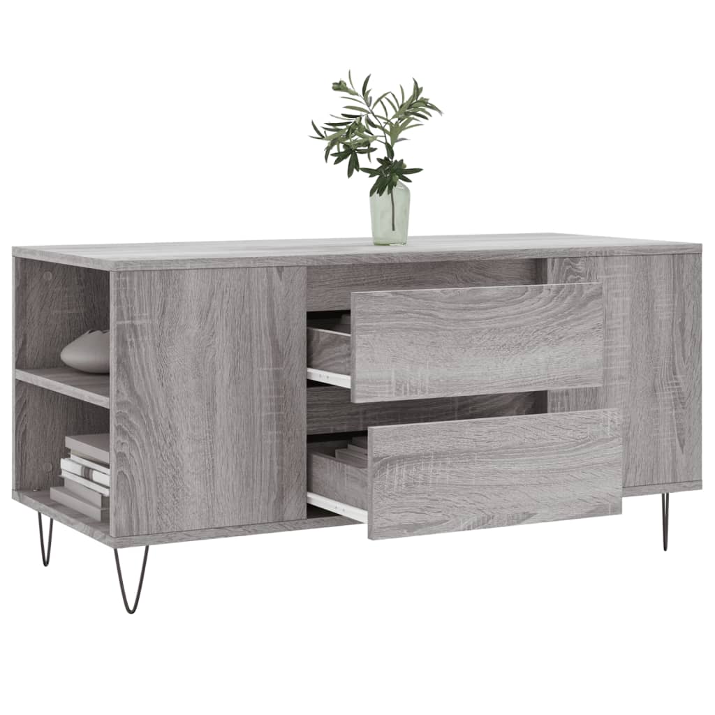 Stolić za kavu boja hrasta 102x44,5x50 cm od konstruiranog drva Siva