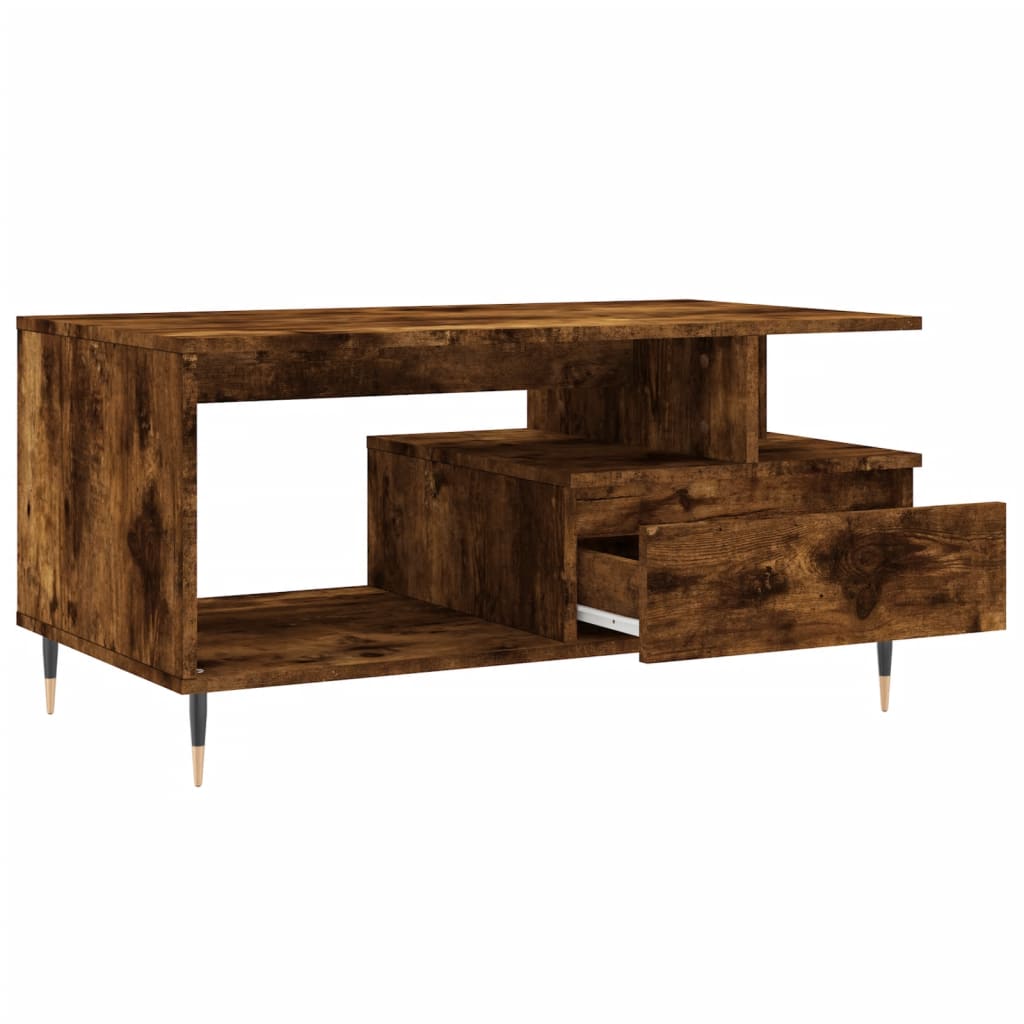 Stolić za kavu boja hrasta 90x49x45 cm konstruirano drvo Smeđa