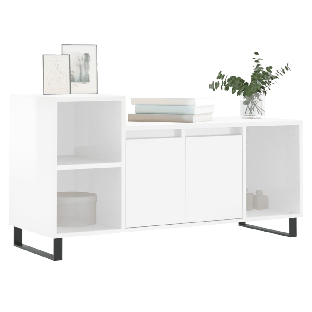 TV ormarić sjajni bijeli 100 x 35 x 55 cm od konstruiranog drva