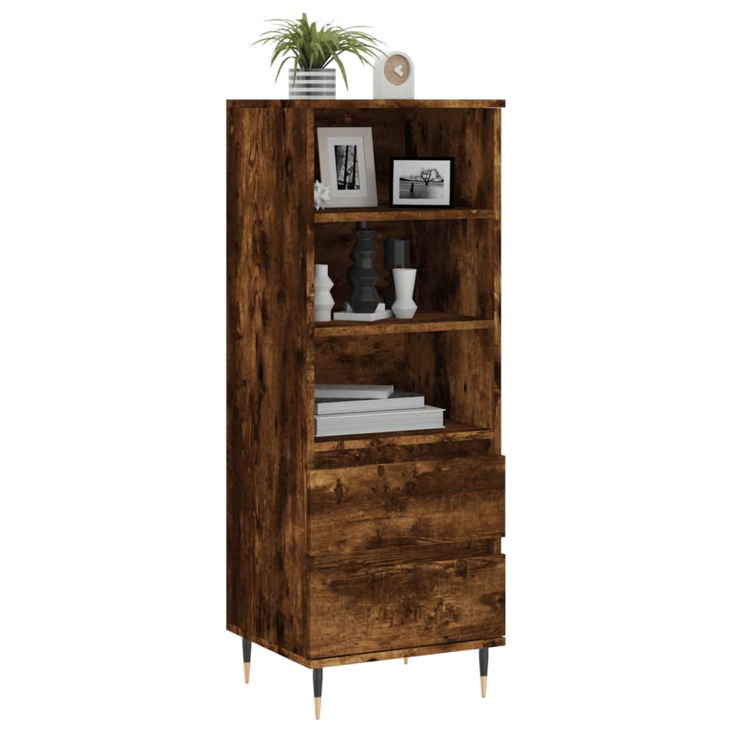 Visoka komoda boja hrasta 40x36x110 cm od konstruiranog drva Smeđa
