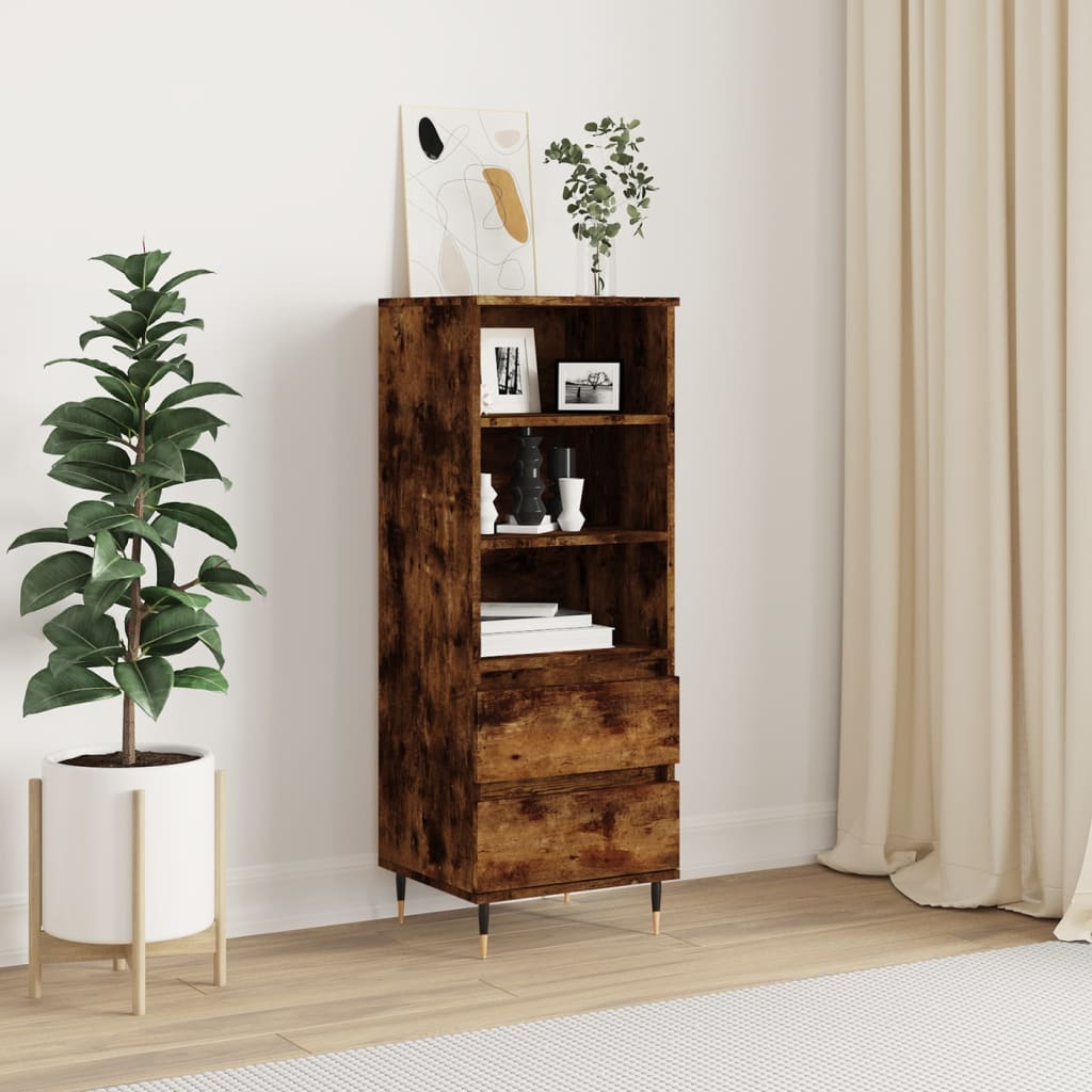 Visoka komoda boja hrasta 40x36x110 cm od konstruiranog drva Smeđa