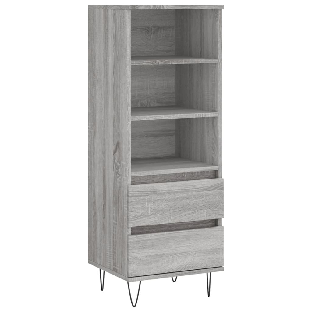 Visoka komoda boja hrasta 40x36x110 cm od konstruiranog drva Siva