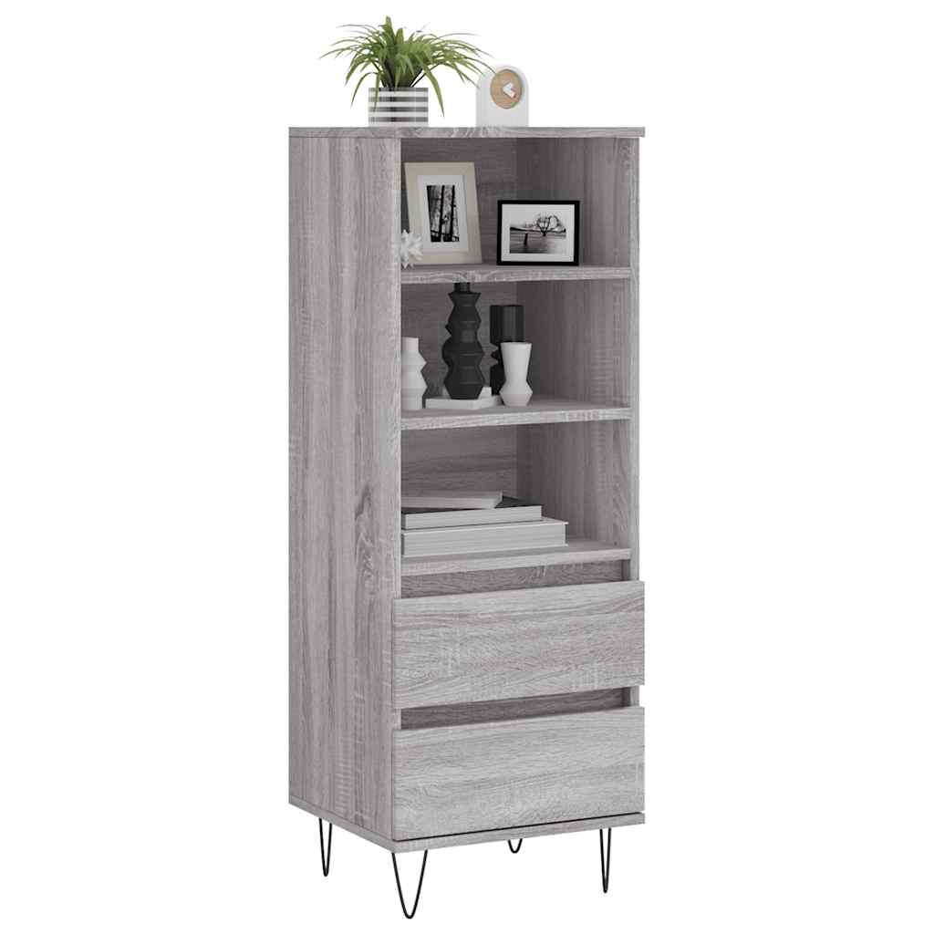 Visoka komoda boja hrasta 40x36x110 cm od konstruiranog drva Siva