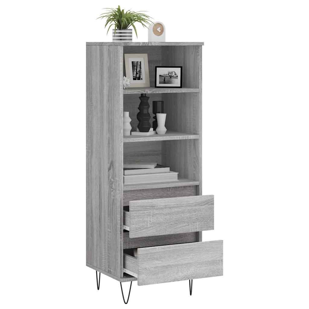Visoka komoda boja hrasta 40x36x110 cm od konstruiranog drva Siva