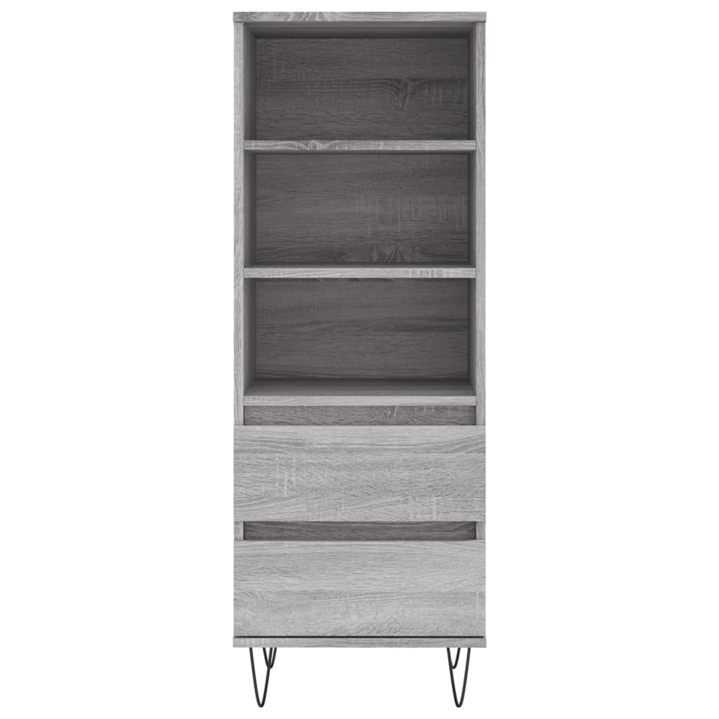 Visoka komoda boja hrasta 40x36x110 cm od konstruiranog drva Siva