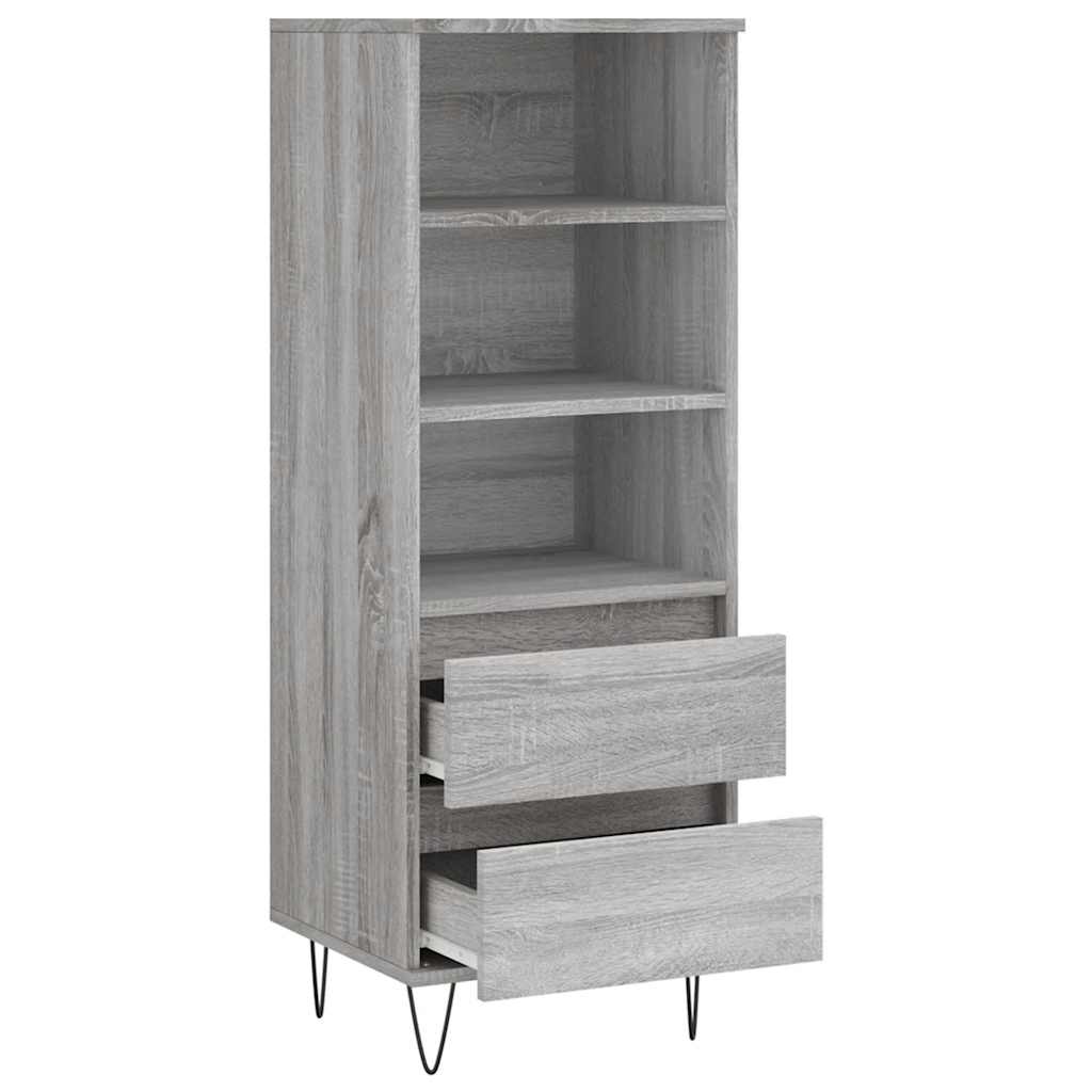 Visoka komoda boja hrasta 40x36x110 cm od konstruiranog drva Siva