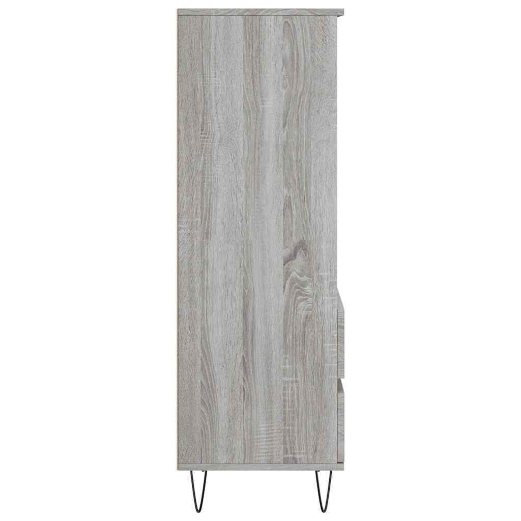 Visoka komoda boja hrasta 40x36x110 cm od konstruiranog drva Siva