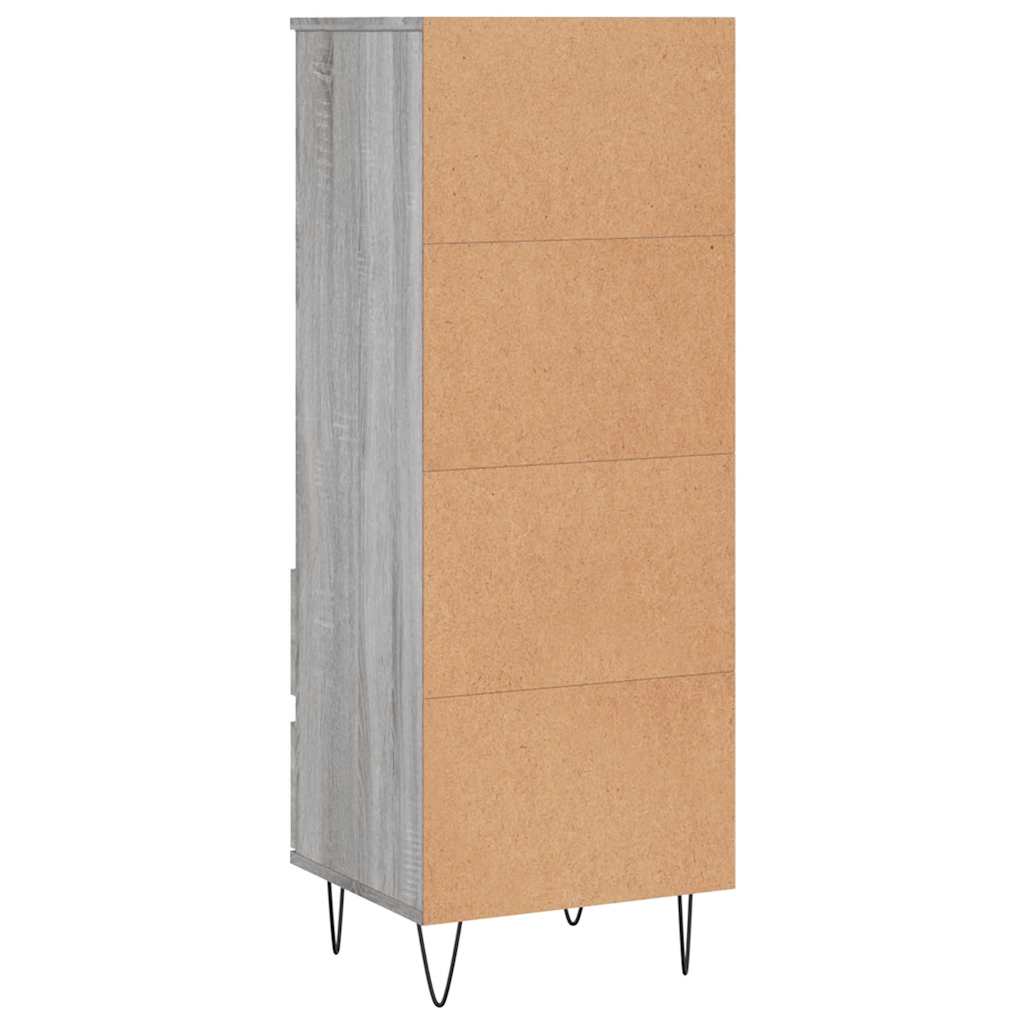 Visoka komoda boja hrasta 40x36x110 cm od konstruiranog drva Siva