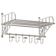 Stalak za prtljagu s vješalicama ogledalom aluminijski Srebrna 67 x 32 x 32 cm