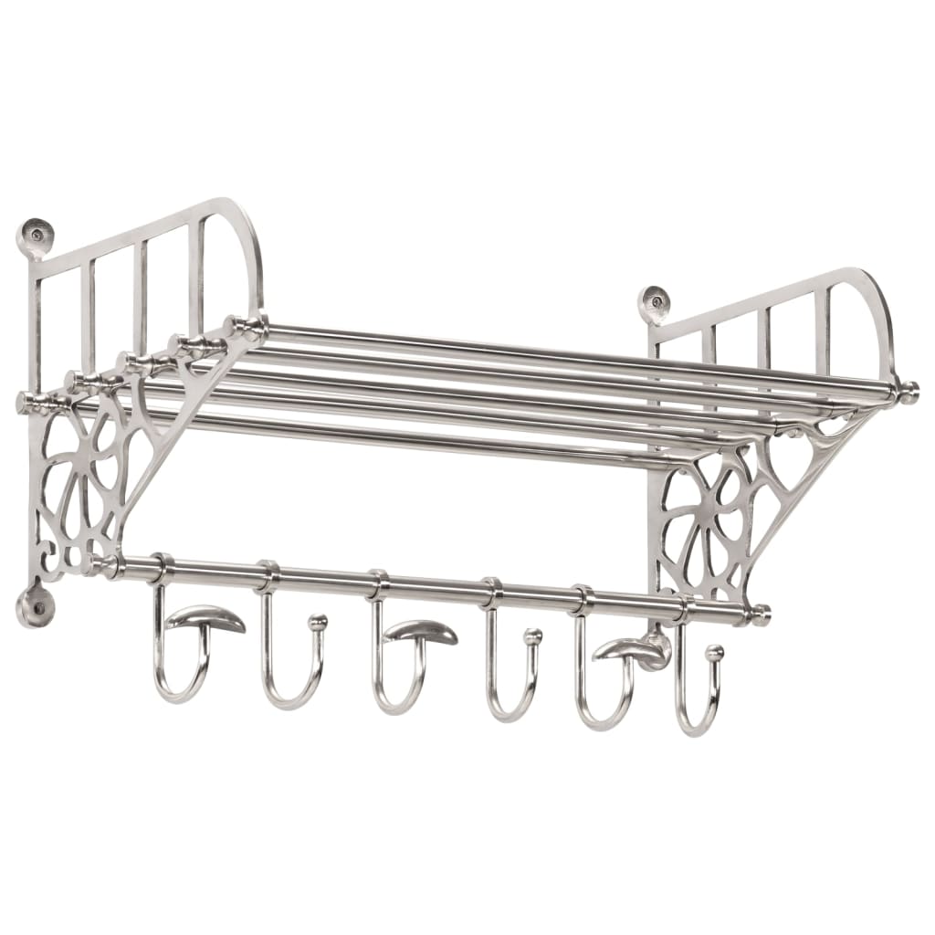 Stalak za prtljagu s vješalicama ogledalom aluminijski Srebrna 67 x 32 x 32 cm