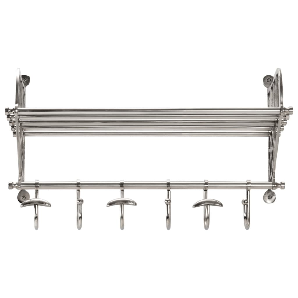 Stalak za prtljagu s vješalicama ogledalom aluminijski Srebrna 67 x 32 x 32 cm