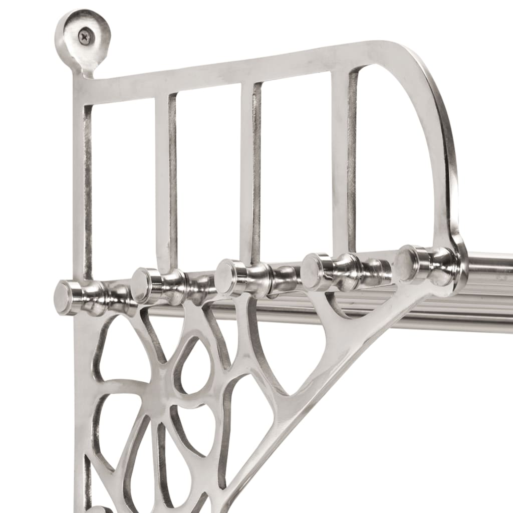 Stalak za prtljagu s vješalicama ogledalom aluminijski Srebrna 67 x 32 x 32 cm