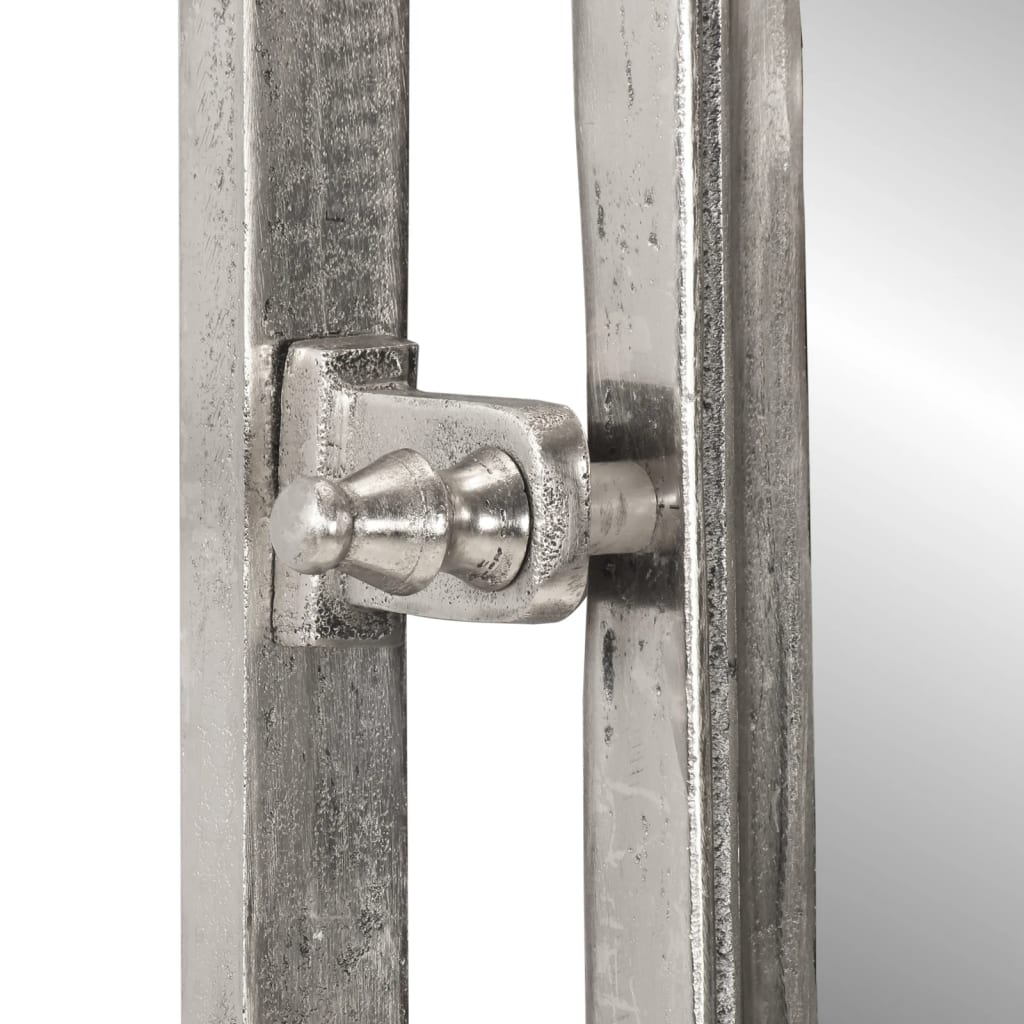 Stalak za prtljagu s vješalicama ogledalom aluminijski Srebrna