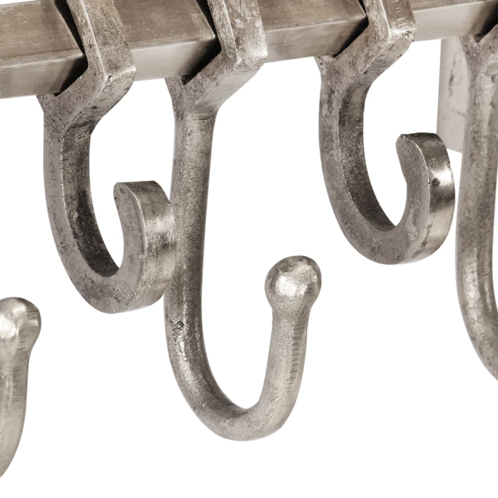 Stalak za prtljagu s vješalicama ogledalom aluminijski Srebrna