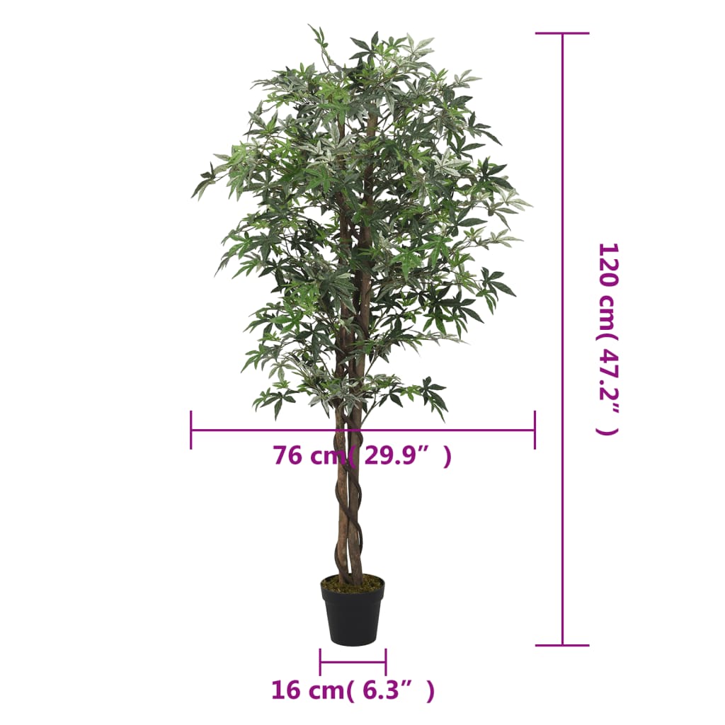 Umjetno stablo javora 336 lista 120 cm zeleno