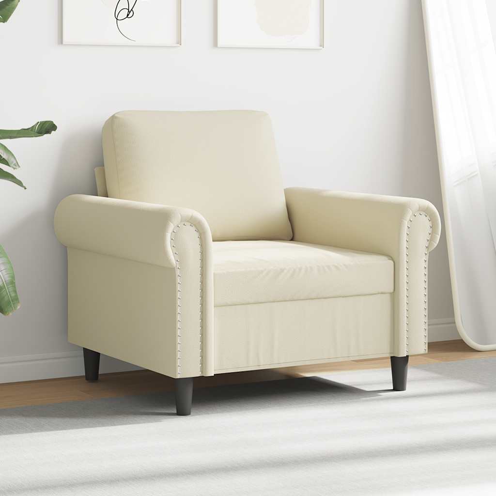 Fotelja krem 60 cm od umjetne kože
