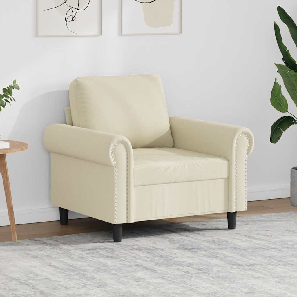 Fotelja krem 60 cm od umjetne kože