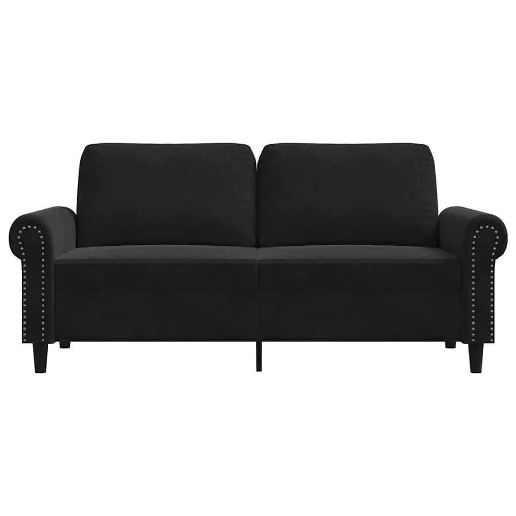 Dvosjed crni 140 cm baršunasti