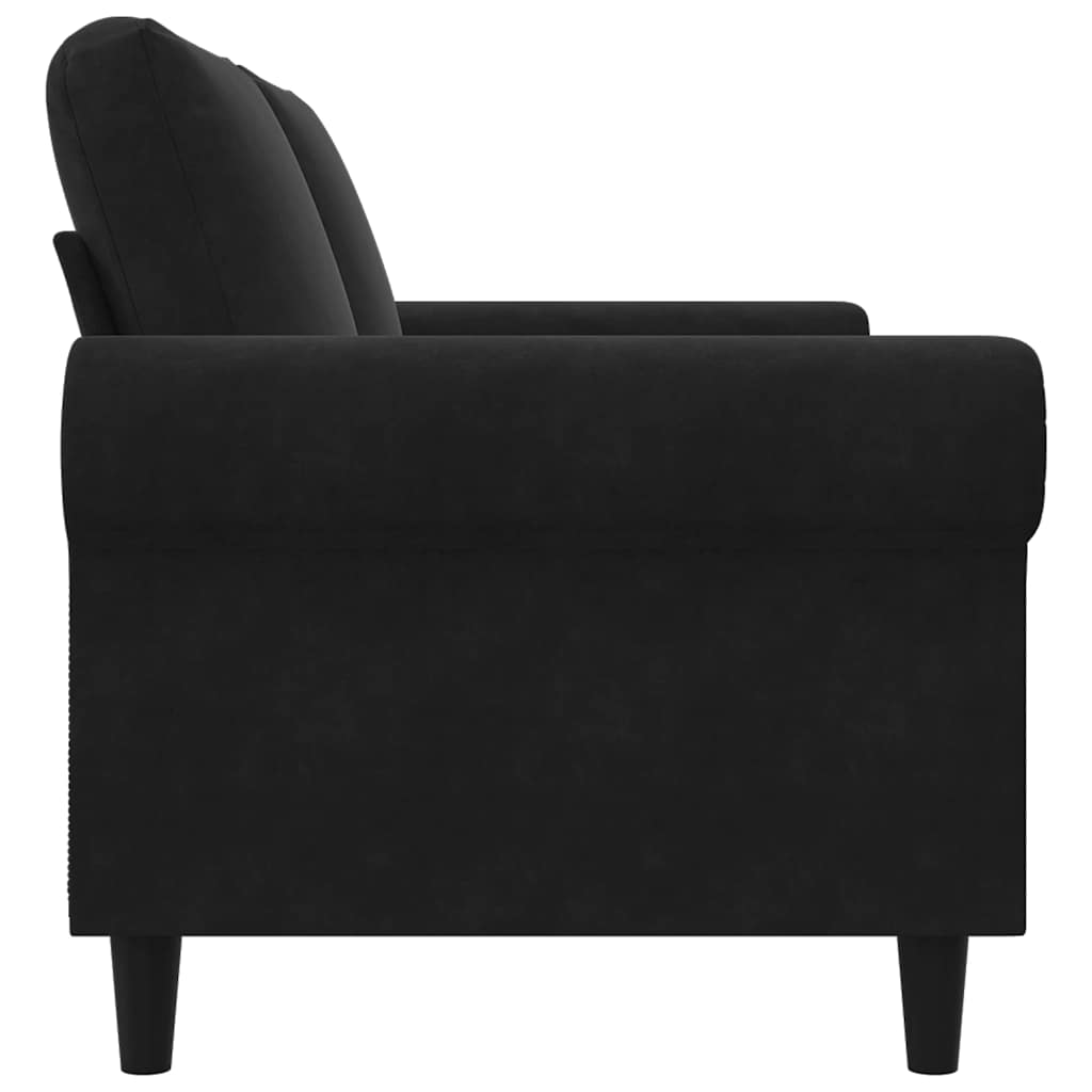 Dvosjed crni 140 cm baršunasti