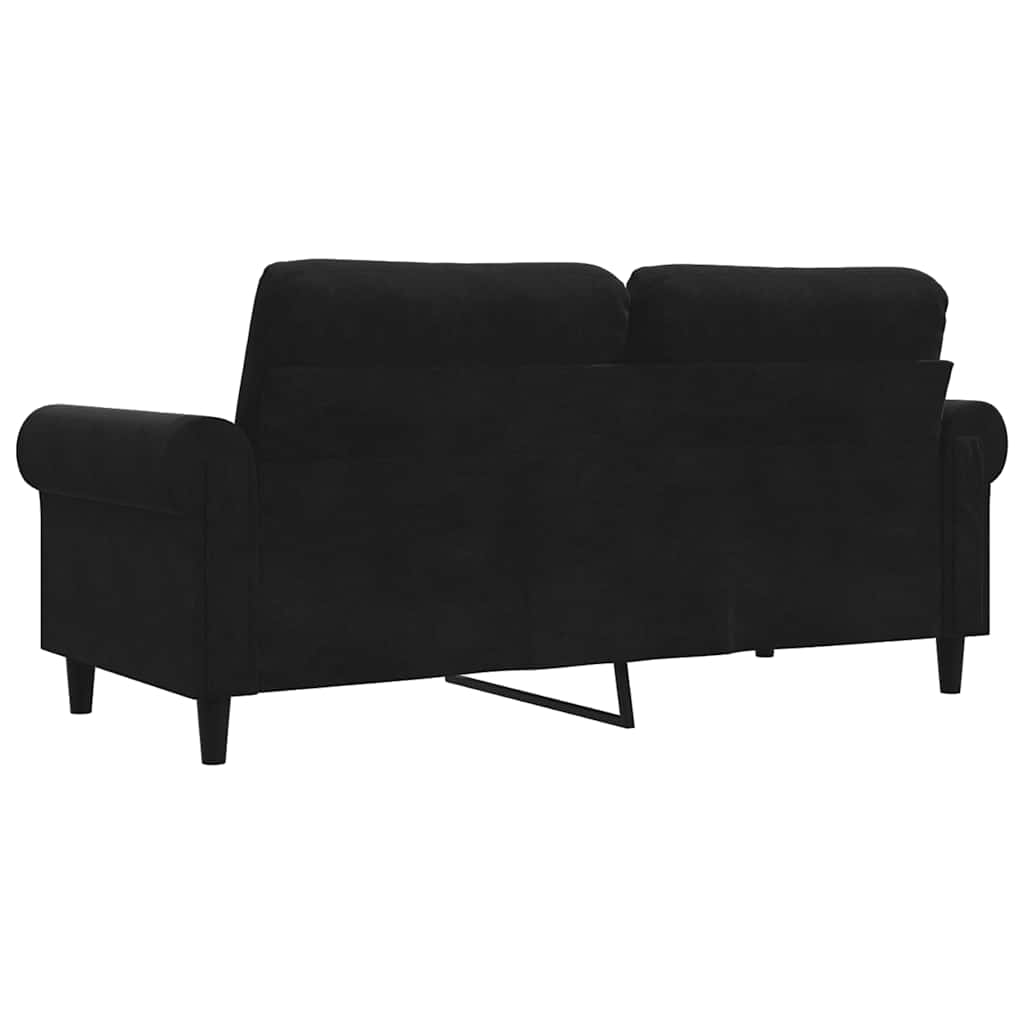 Dvosjed crni 140 cm baršunasti