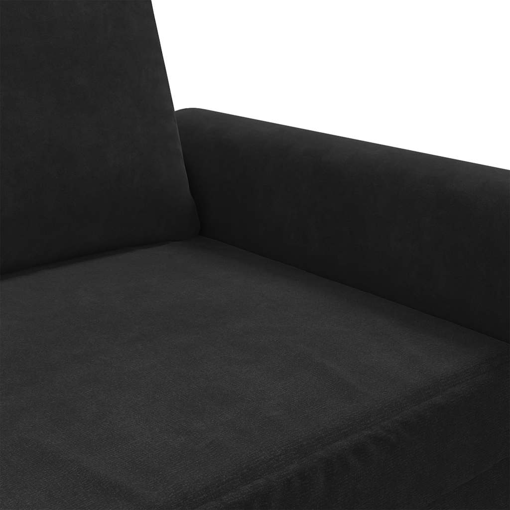 Dvosjed crni 140 cm baršunasti