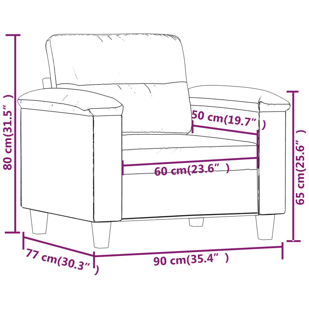 Fotelja krem 60 cm od umjetne kože