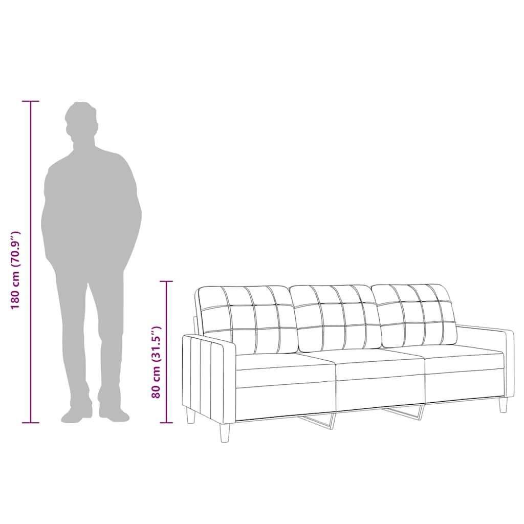 Trosjed od tkanine Smeđe-siva 180 cm