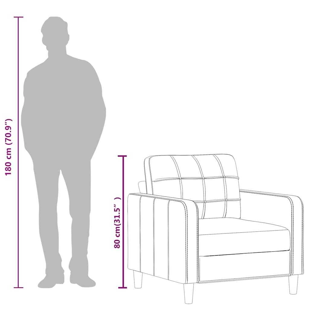 Fotelja krem 60 cm od umjetne kože