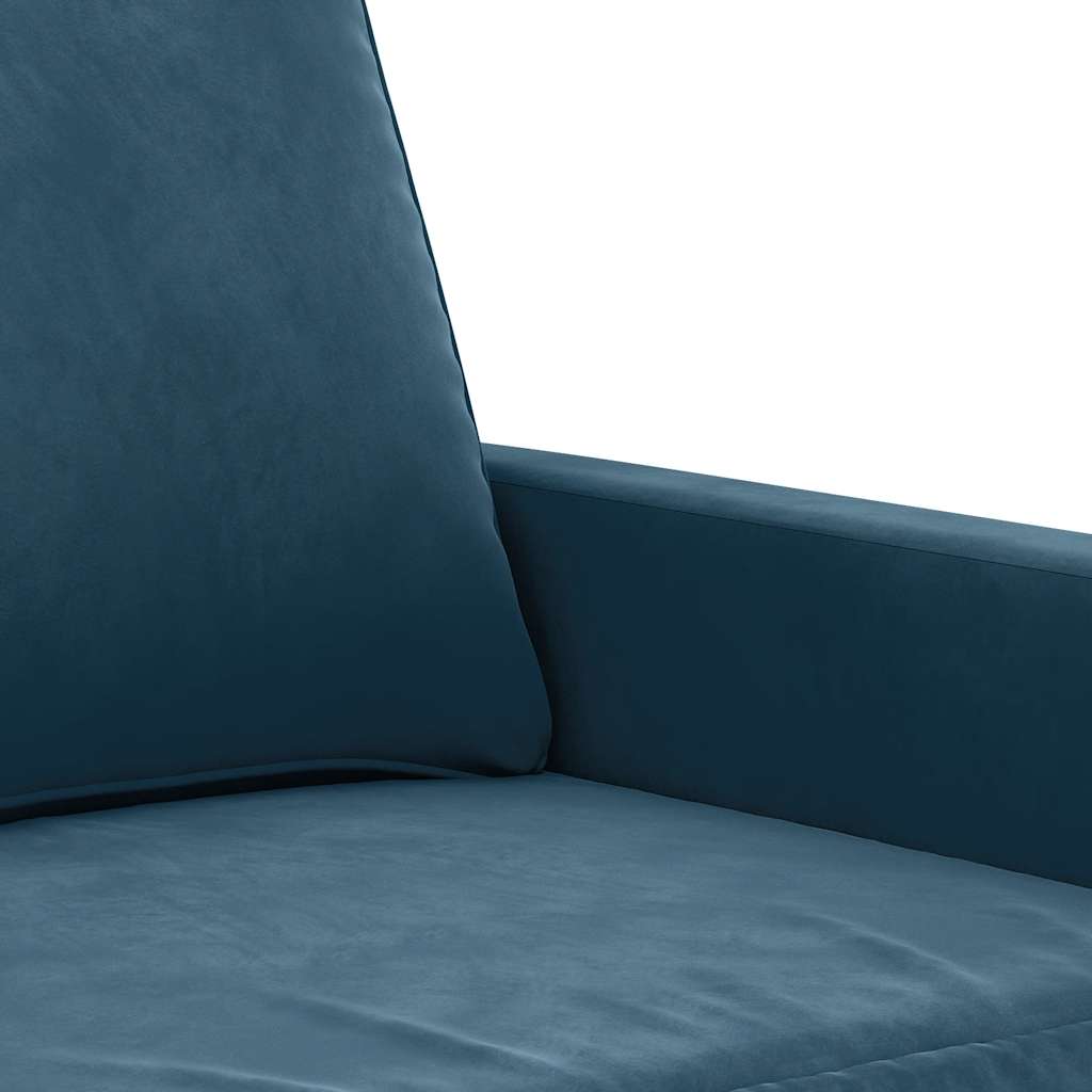 Dvosjed plavi 140 cm baršunasti Plava