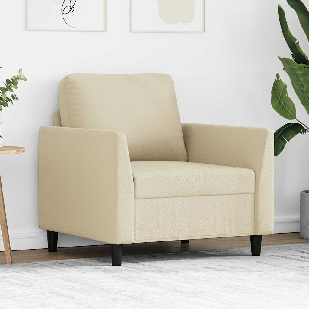 Fotelja krem 60 cm od umjetne kože