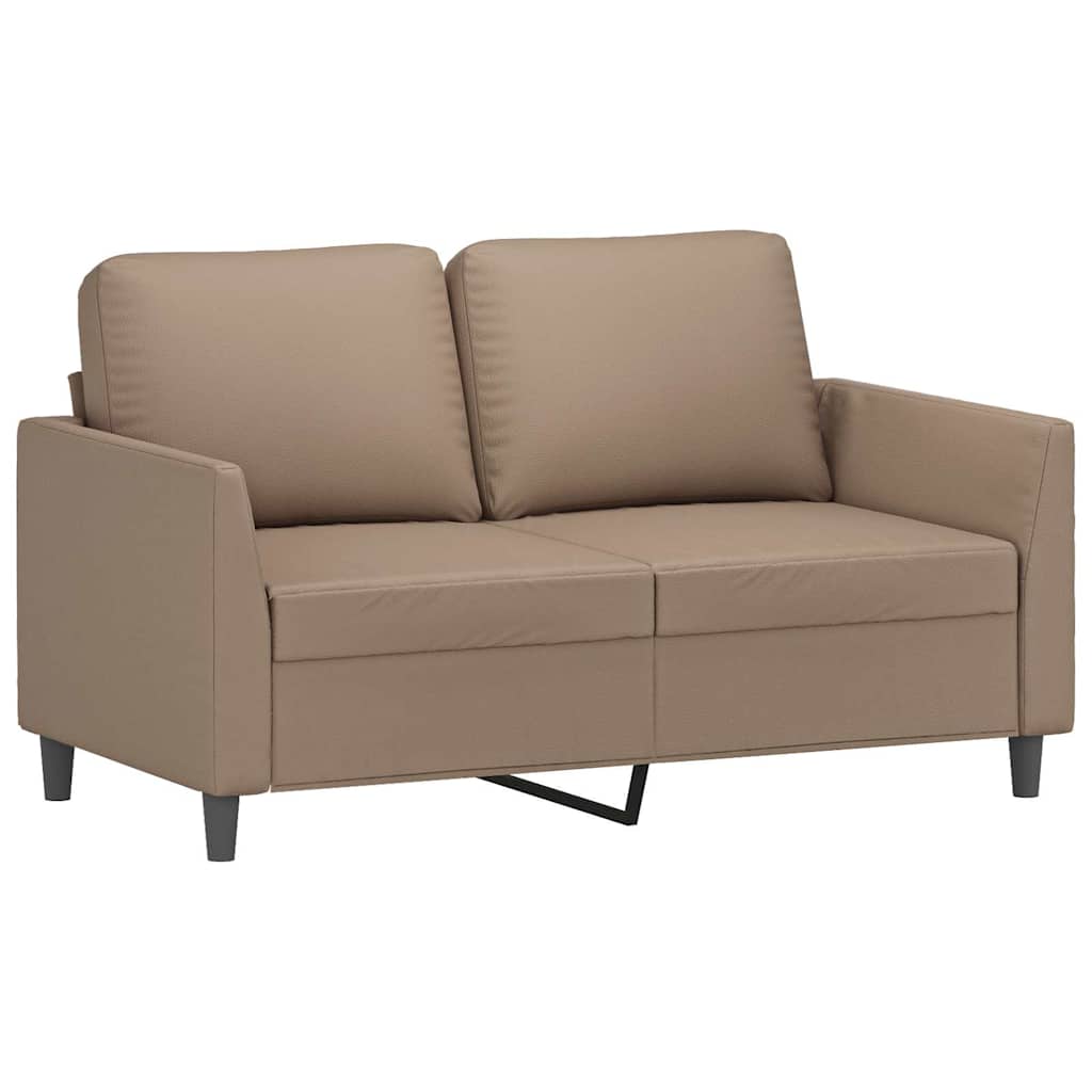Dvosjed od tkanine boja cappuccina 120 cm od umjetne kože Smeđa