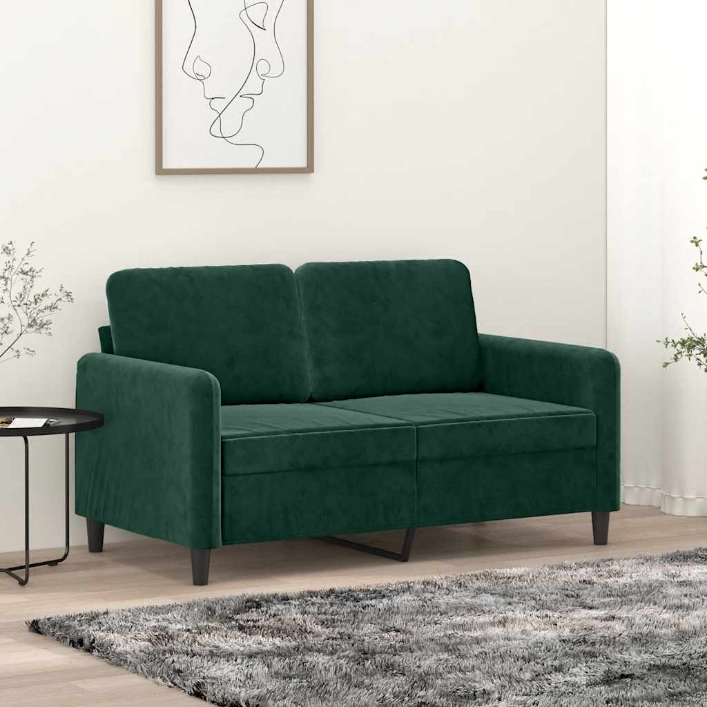 Dvosjed tamnozeleni 120 cm baršunasti