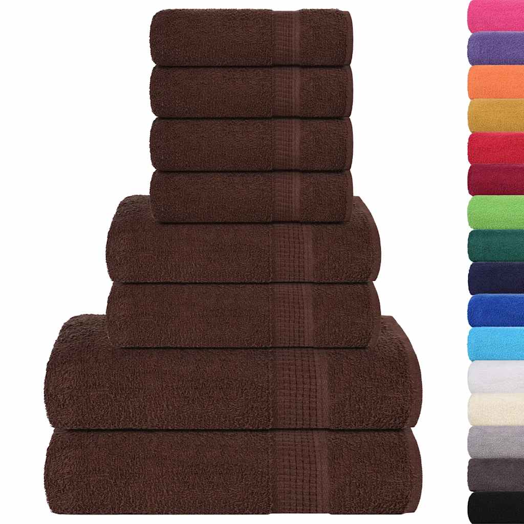 Set ručnika od 8 dijelova FROGN smeđi 360 g/m²