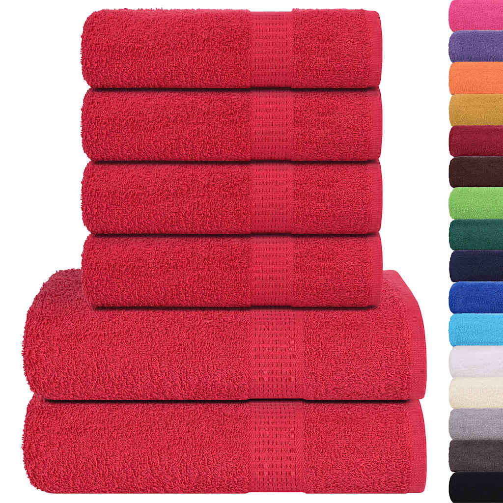Set ručnika od 6 dijelova FROGN crveni 360 g/m²