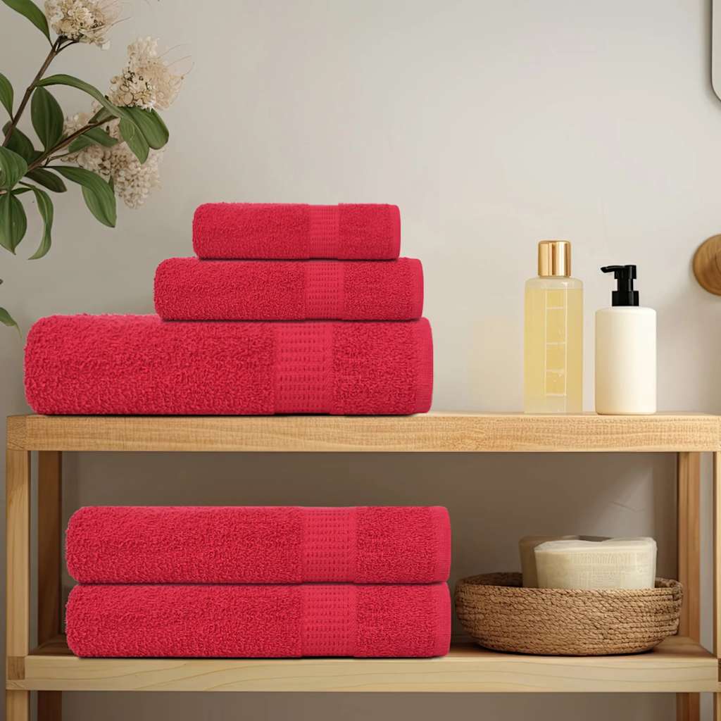 Set ručnika od 6 dijelova FROGN crveni 360 g/m²