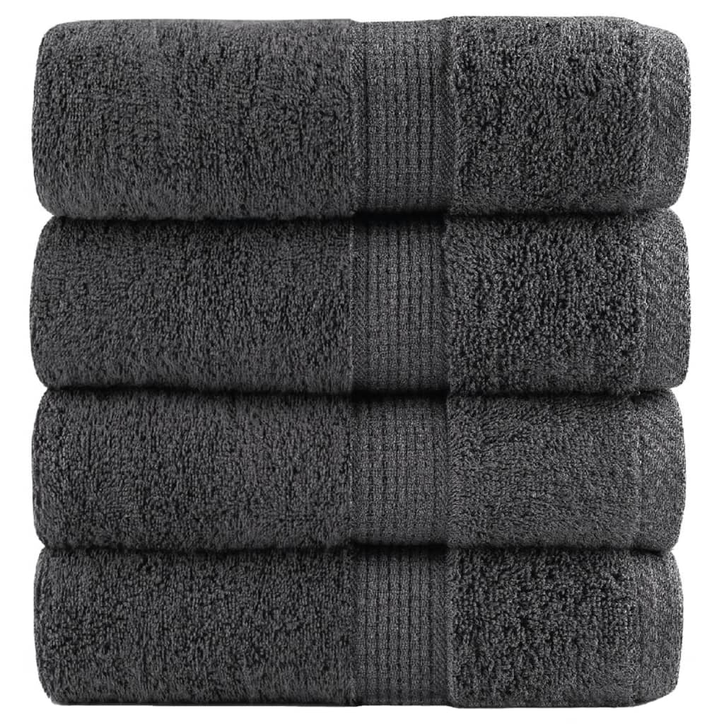 Premium ručnici za pranje SOLUND 4 kom. antracit 30x30 cm 600 g/m²