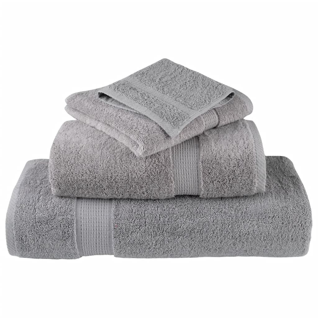 Premium ručnici za goste SOLUND 10 kom. sive boje 30x50 cm 600 g/m²