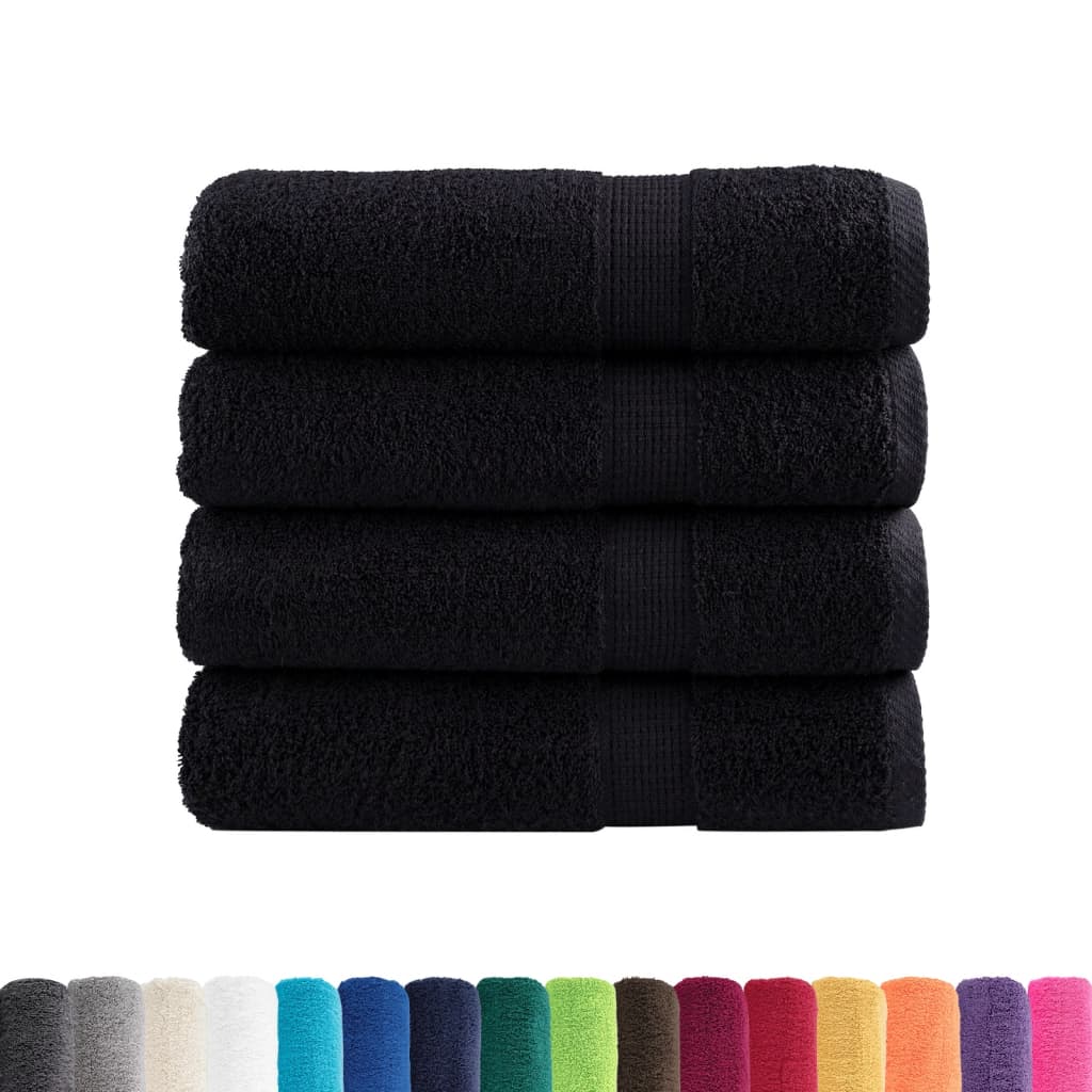 Premium ručnici za ruke SOLUND 4 kom. crni 50x100 cm 600 g/m²