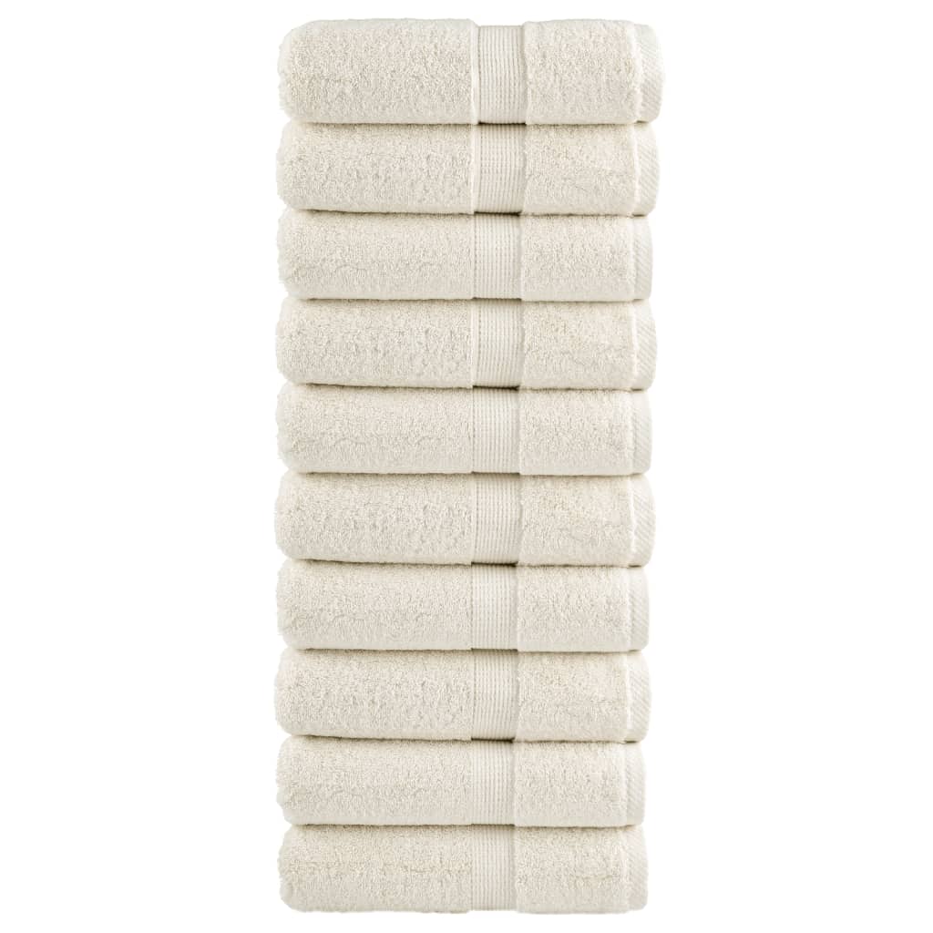 Premium ručnici za goste SOLUND 10 kom. krem boje 30x50 cm 600 g/m²