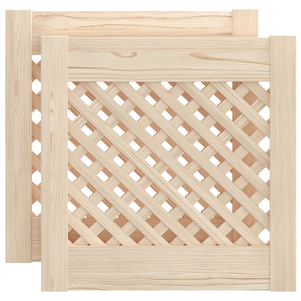 Vrata za ormarić rešetkasti dizajn 2 kom 39,5x39,5 cm borovina