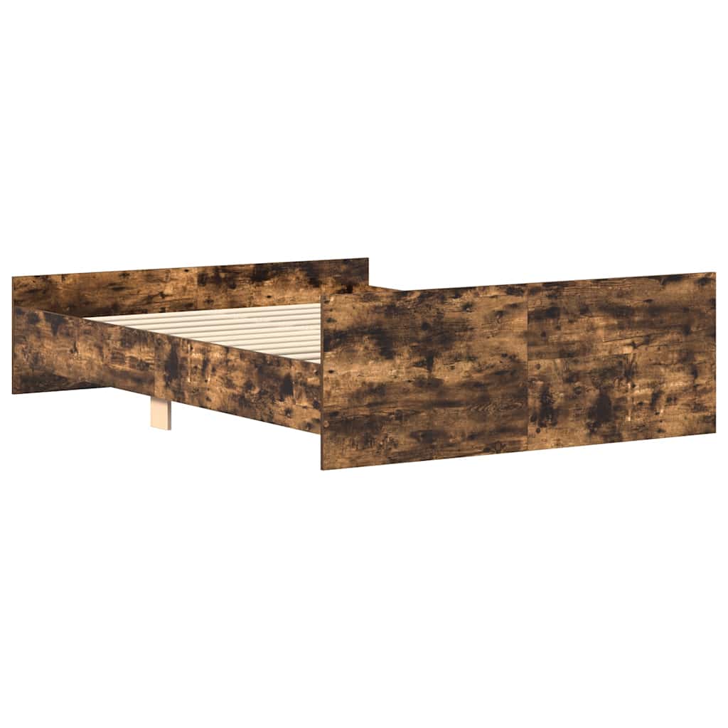 Okvir kreveta s uzglavljem i podnožjem boja hrasta 120x200 cm