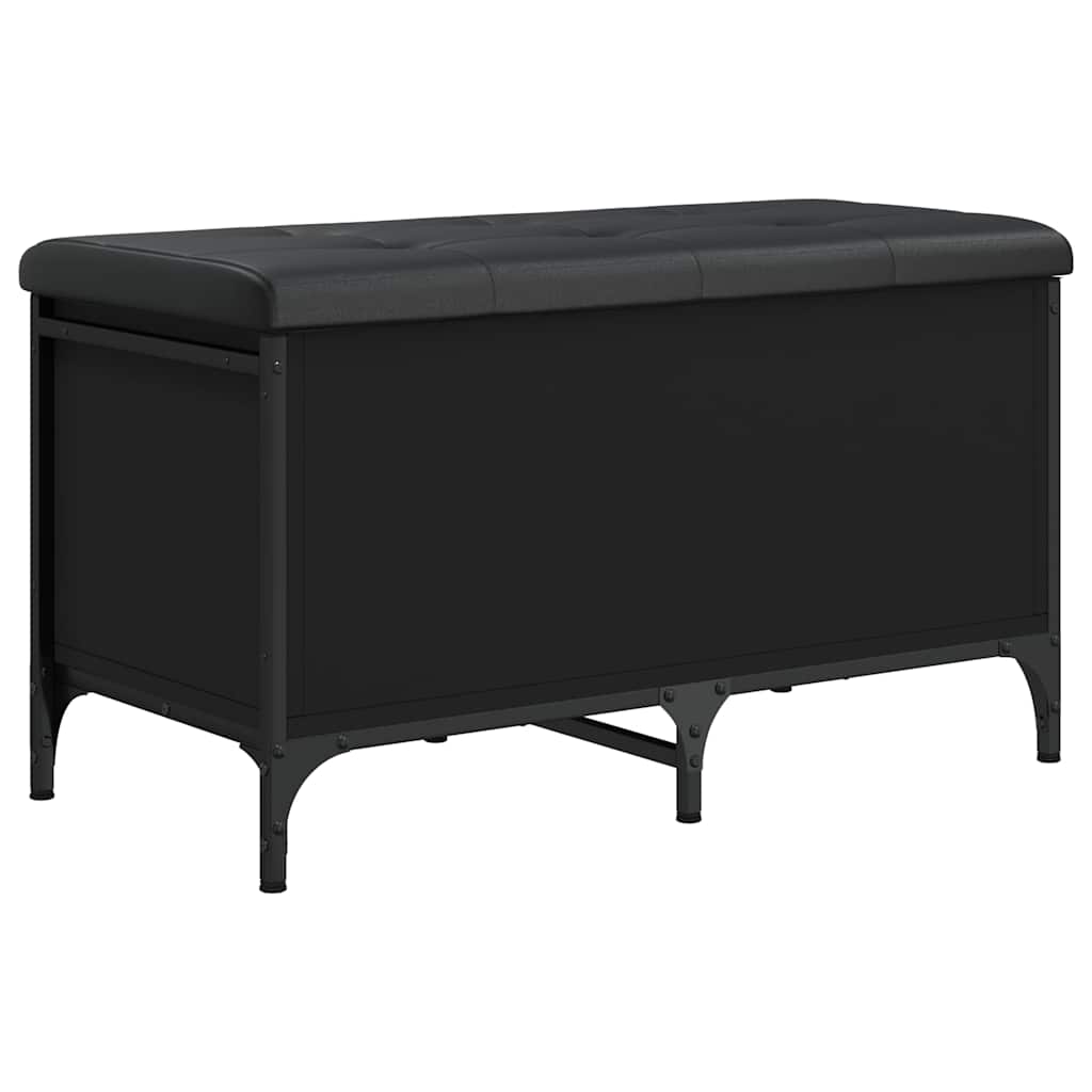 Klupa za pohranu crna 82 x 42 x 45 cm od konstruiranog drva