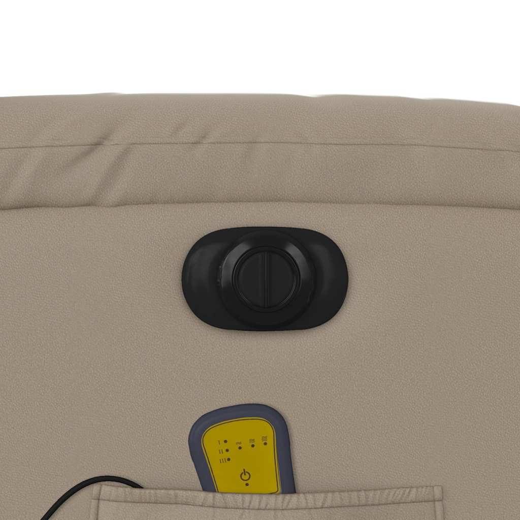 Električni masažni naslonjač od umjetne kože boja cappuccina