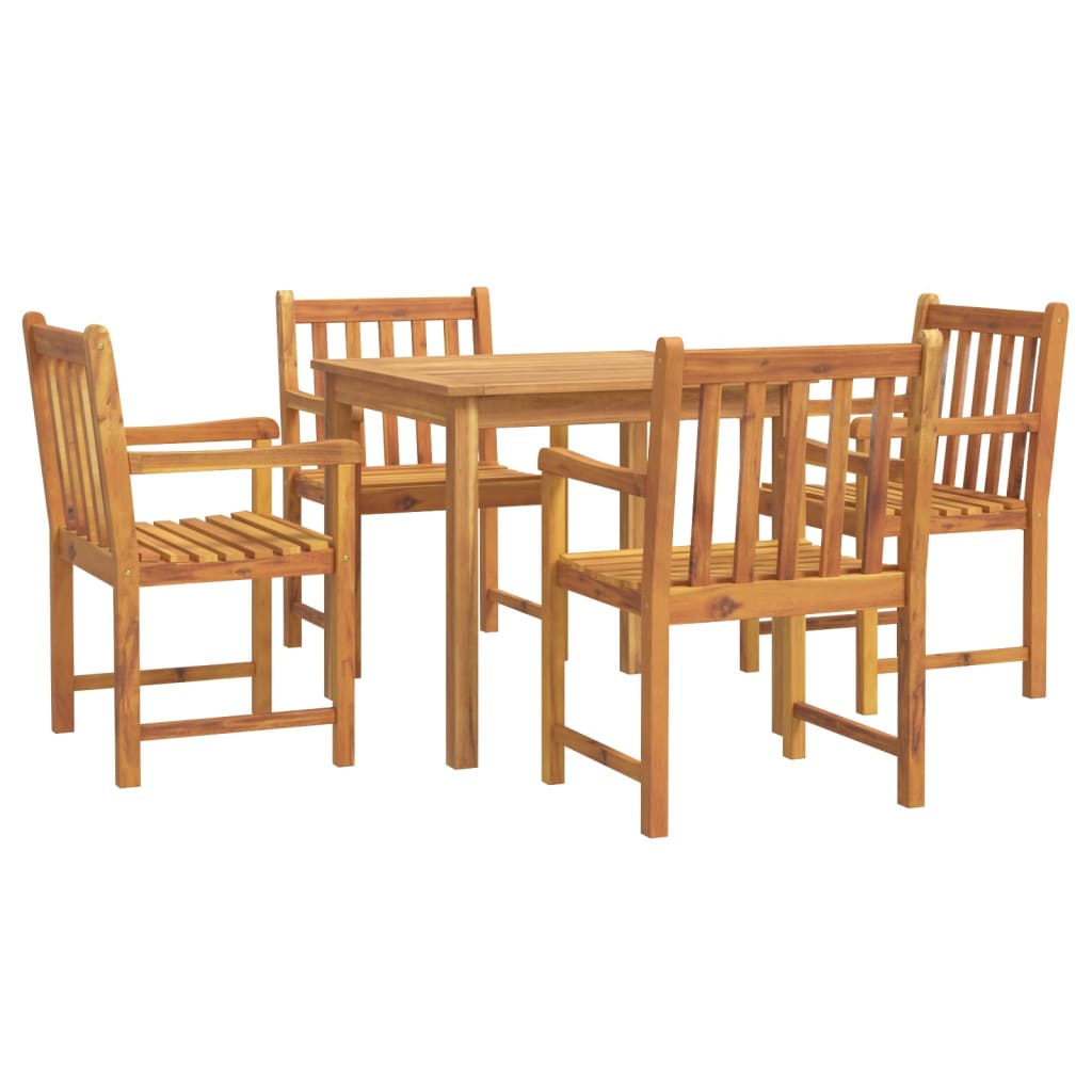 5-dijelni vrtni blagovaonski set od masivnog bagremovog drva Smeđa Dužina stola 85 cm